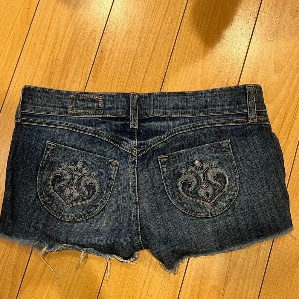 SIWY EUC Cutoff Denim Jean Shorts Stretch Bandana Pocket 28 - Picture 7 of 10